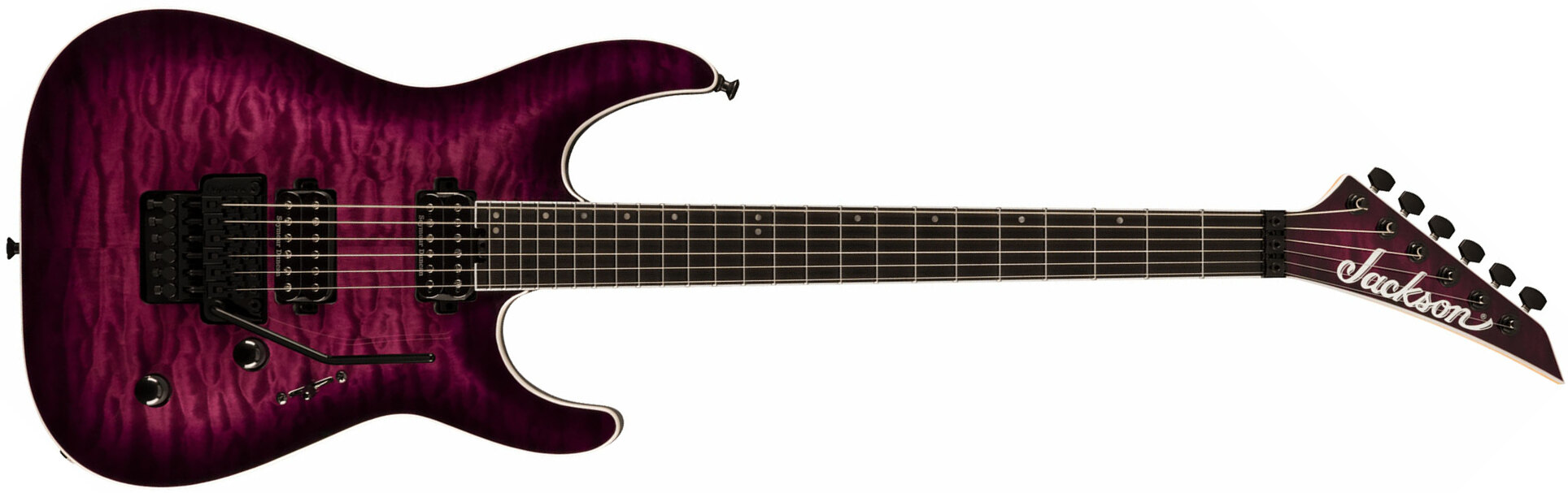 Jackson Dinky Dkaq Pro Plus 2h Seymour Duncan Fr Eb - Transparent Purple Burst - Str shape electric guitar - Main picture