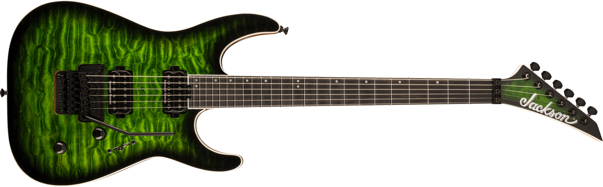 Jackson Dinky Dkaq Pro Plus 2h Seymour Duncan Fr Eb - Emerald Green - Metal electric guitar - Main picture