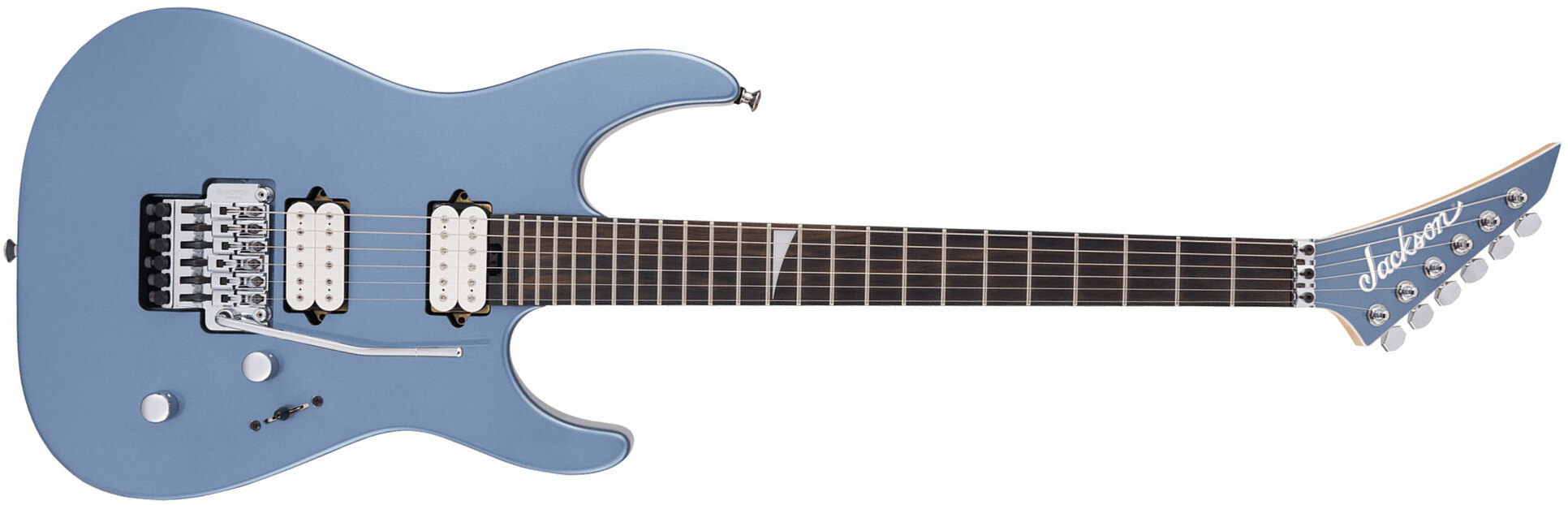 Jackson Dinky Dkr Mj Jap 2h Dimarzio Fr Eb - Ice Blue Metallic - Str shape electric guitar - Main picture