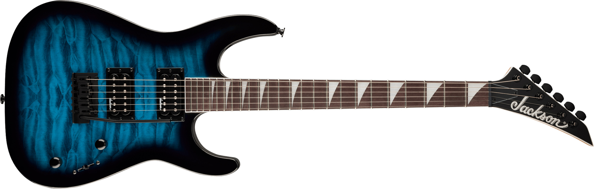 Jackson Dinky Js20 Dkq 2pt 2h Trem Ama - Transparent Blue Burst - Str shape electric guitar - Main picture