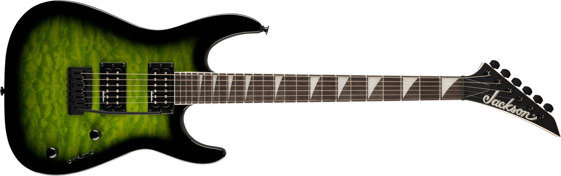 Jackson Dinky Js20 Dkq 2pt 2h Trem Ama - Transparent Green Burst - Str shape electric guitar - Main picture