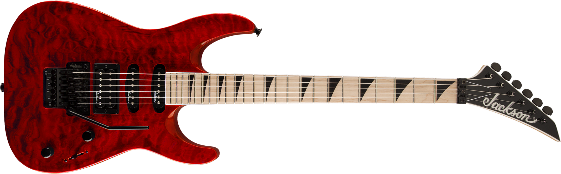 Jackson Dinky Js34q Dka Hss Fr Mn - Trans Red - Metal electric guitar - Main picture