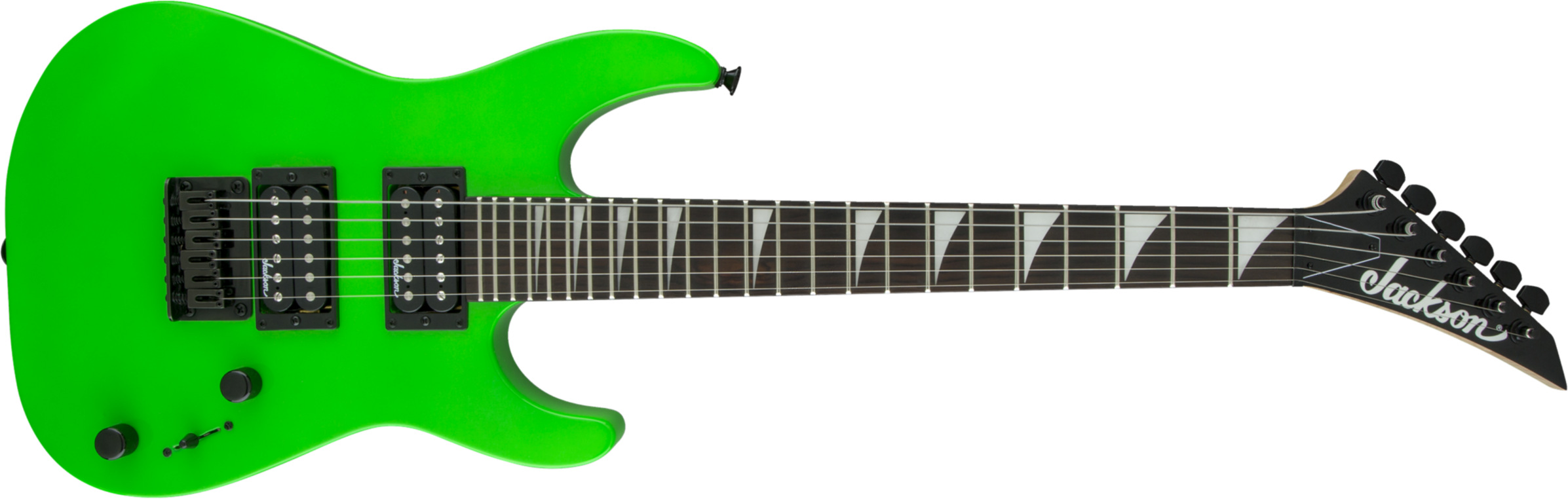 Jackson Dinky Minion Js1x Diapason Court Hh Ht Ama - Neon Green - Electric guitar for kids - Main picture