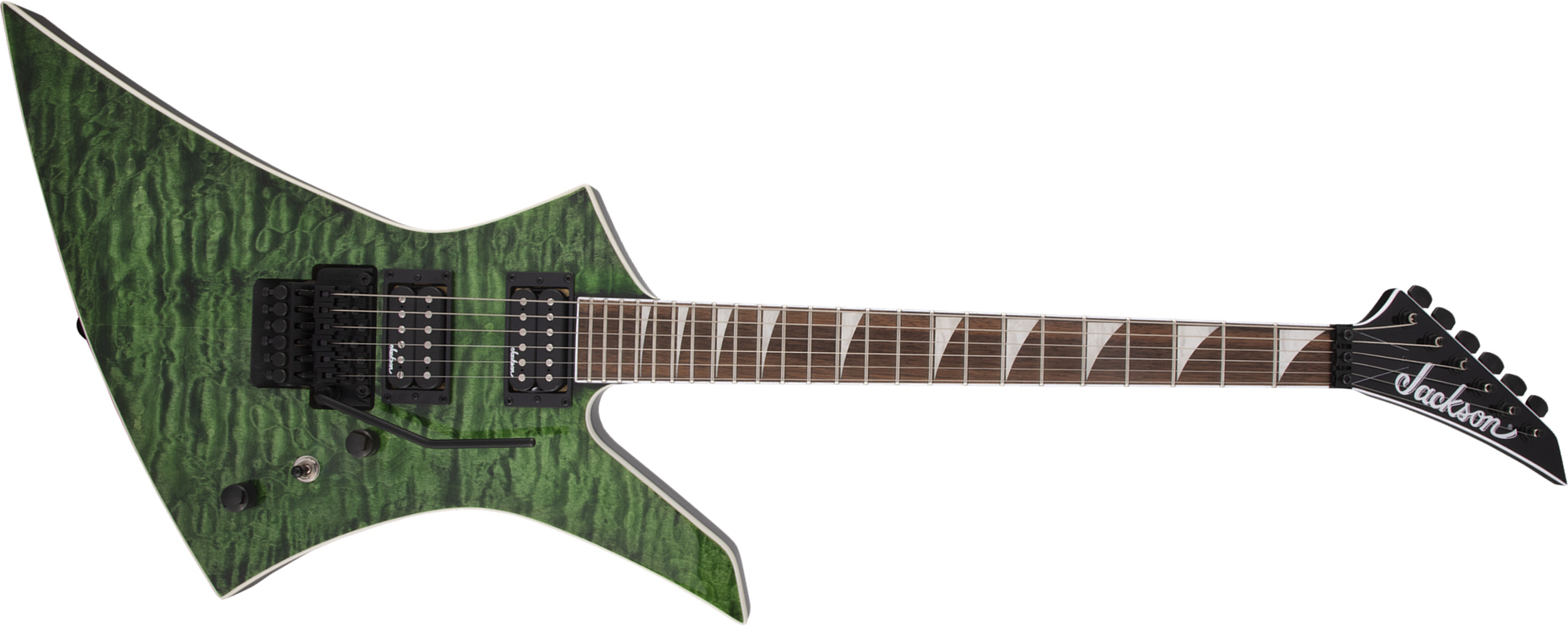 Jackson Kelly Kexq 2h Fr Lau - Transparent Green - Metal electric guitar - Main picture