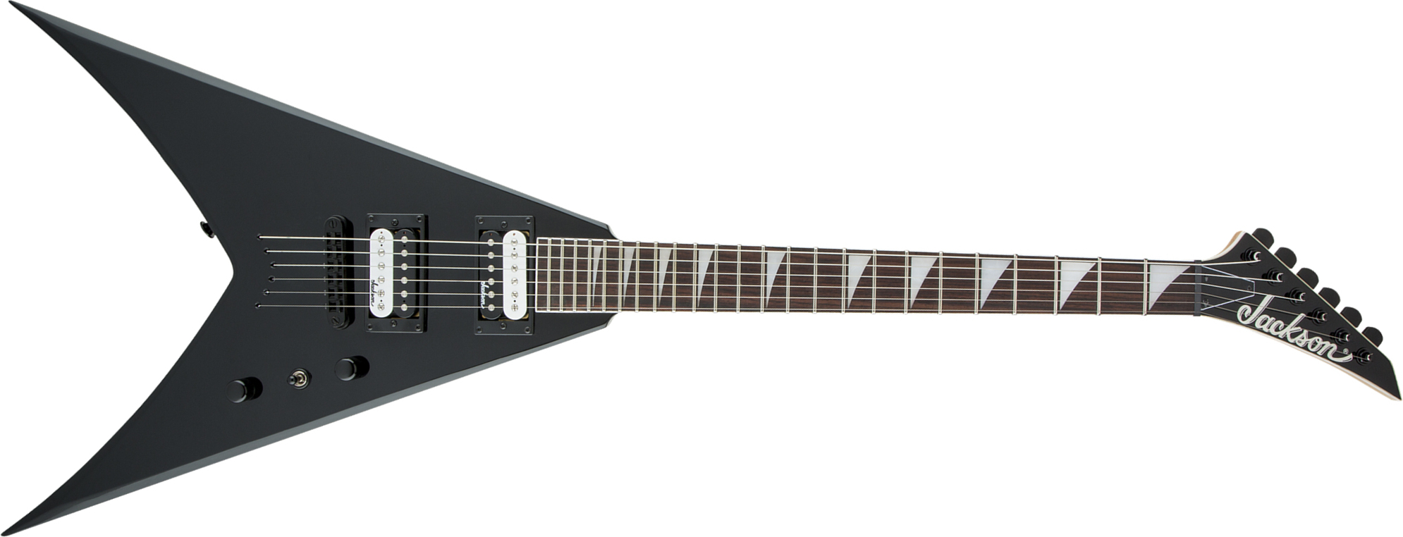 Jackson King V Js32t 2h Ht Ama - Gloss Black - Metal electric guitar - Main picture