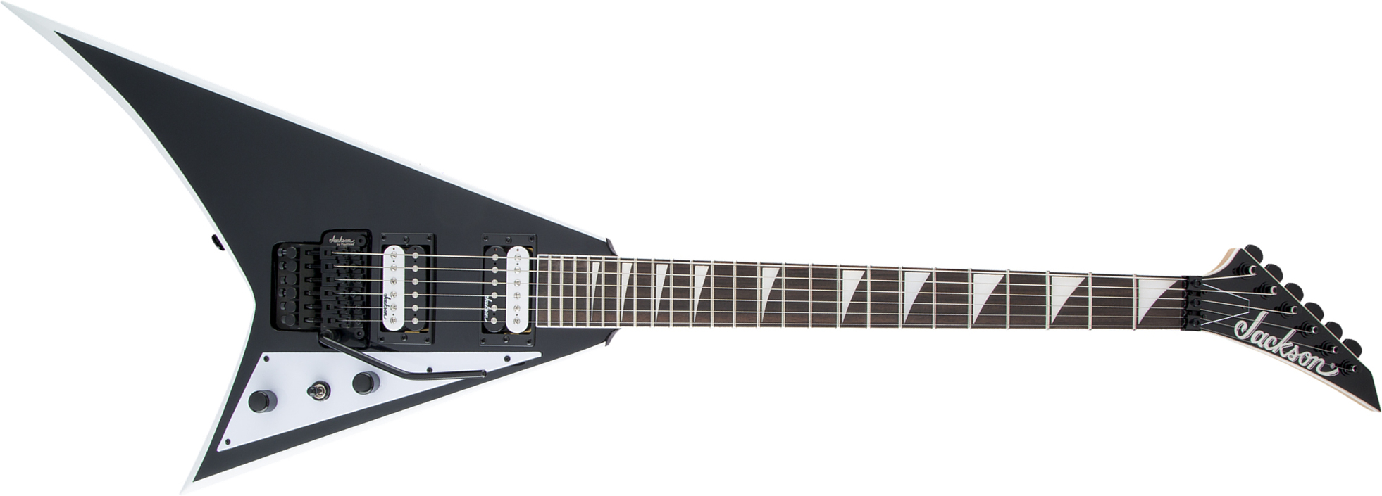 Jackson Randy Rhoads Js32 2h Fr Ama - Black With White Bevels - Metal electric guitar - Main picture