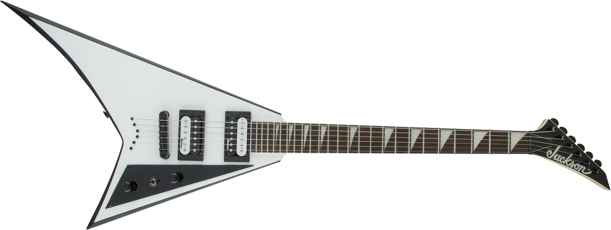 Jackson Randy Rhoads Js32t 2h Ht Ama - White With Black Bevels - Metal electric guitar - Main picture