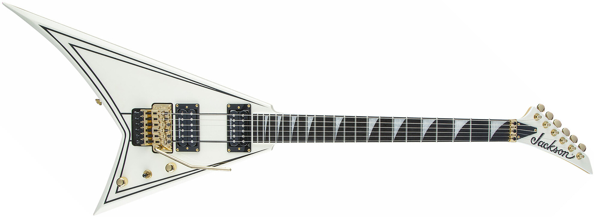 Jackson Rhoads Rr3 Pro 2h Seymour Duncan Fr Eb - Ivory With Black Pinstripes - Metal electric guitar - Main picture