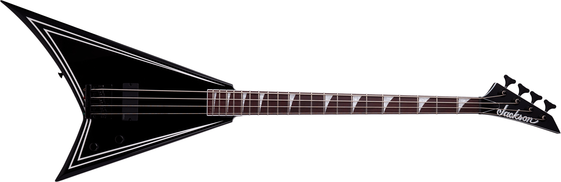 Jackson Rhoads Rrb Iv X-series Bass Active Emg Ama - Black With White Pinstripe - Solid body electric bass - Main picture