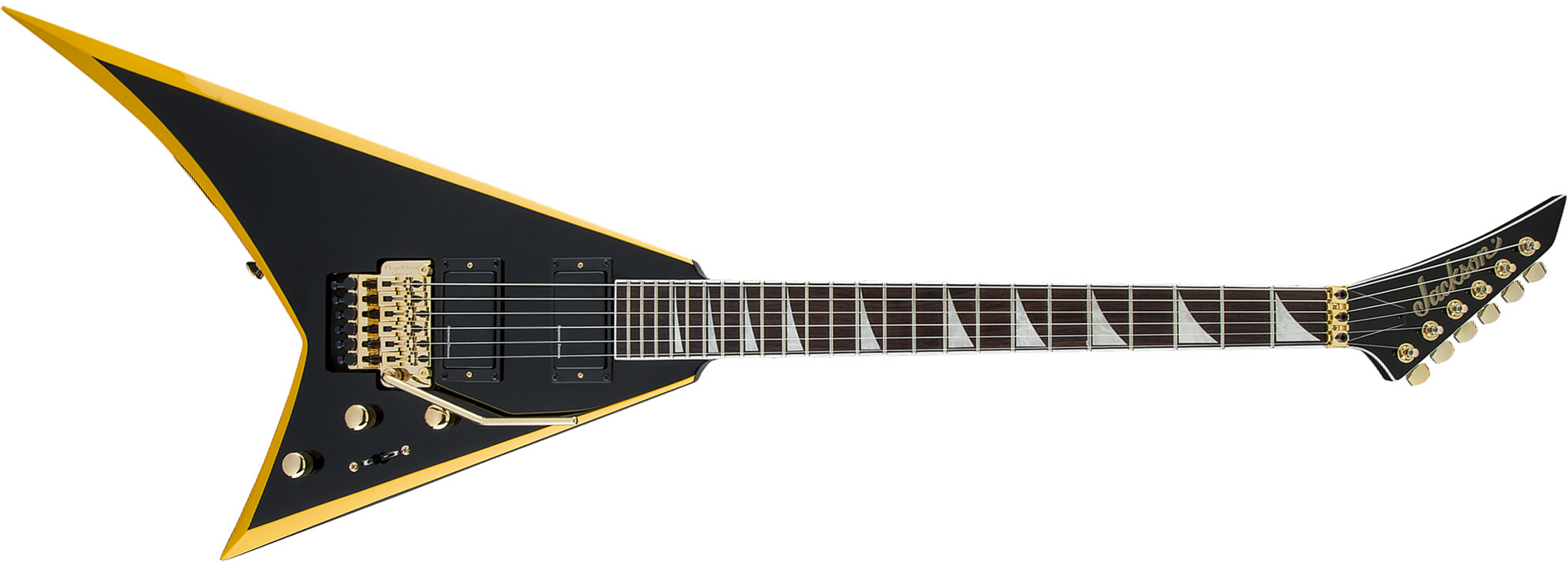 Jackson Rhoads Rrx24 2h Seymour Duncan Fr Lau - Black With Yellow Bevels - Metal electric guitar - Main picture