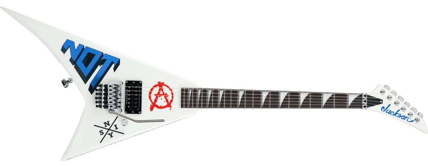 Jackson Rr-22 Legend Series Rhoads Scott Ian Signature Ltd Edition Fr 1h Eb - Pearl White - Metal electric guitar - Main picture