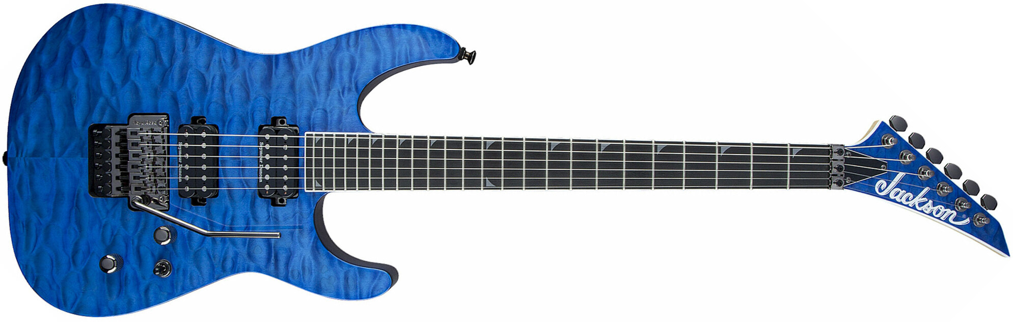 Jackson Soloist Pro Sl2q Mah Hh Seymour Duncan Fr Eb - Transparent Blue - Str shape electric guitar - Main picture