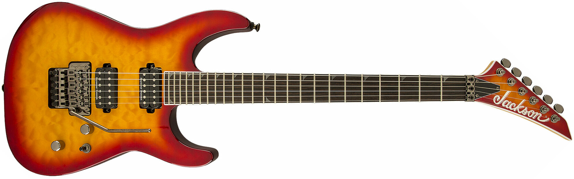 Jackson Soloist Sl2q Mah Pro Hh Seymour Duncan Fr Eb - Burnt Cherry Sunburst - Str shape electric guitar - Main picture