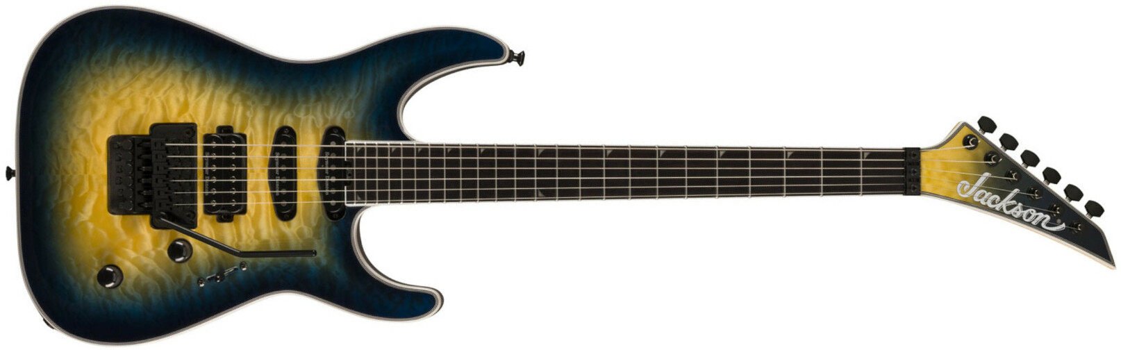 Jackson Soloist Sla3q Pro Plus Hss Seymour Duncan Fr Eb - Amber Blue Burst - Str shape electric guitar - Main picture