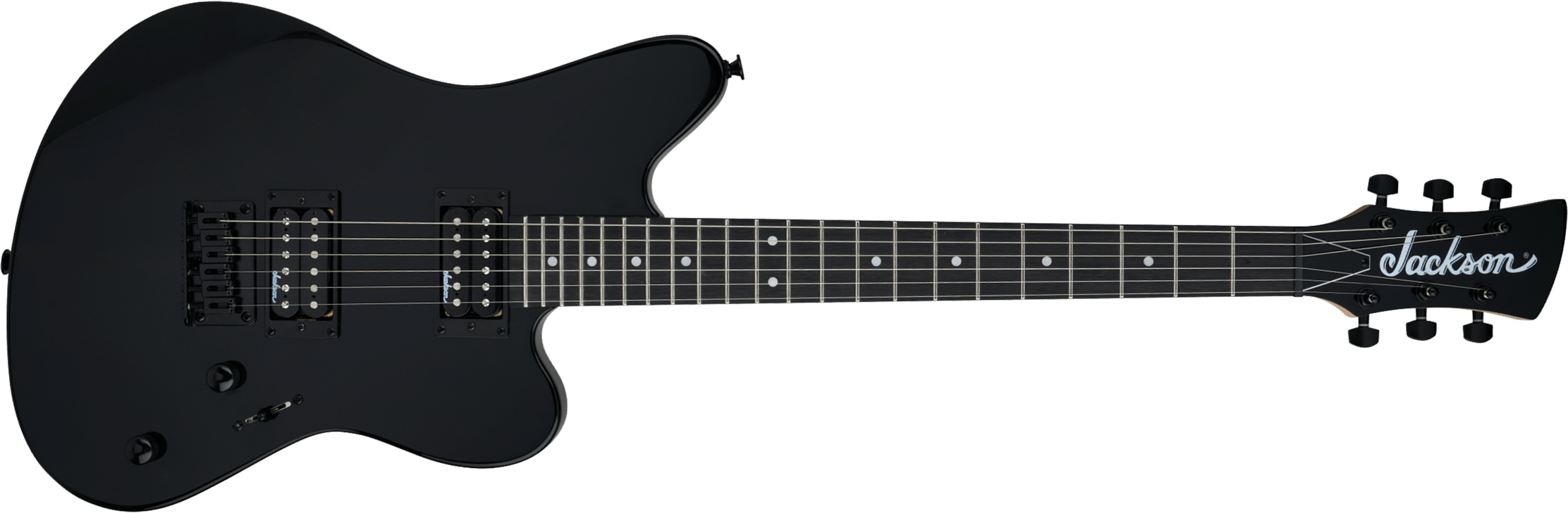 Jackson Surfcaster Js22 Ht 2h Ama - Gloss Black - Retro rock electric guitar - Main picture