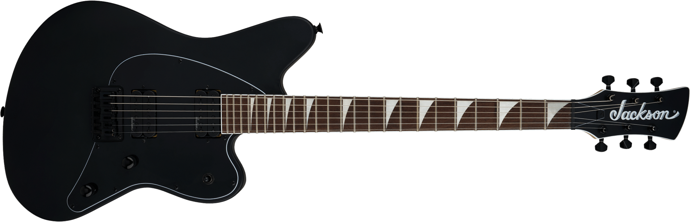 Jackson Surfcaster Sc Ht6 Ht 2h Lau - Satin Black - Retro rock electric guitar - Main picture