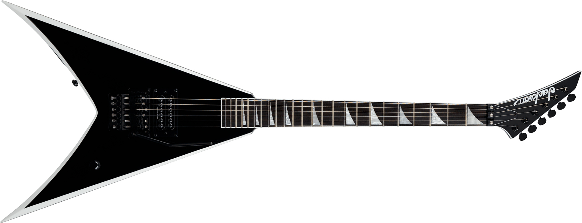 Jackson Wes Borland King V Kv Pro Signature Pro 1h Seymour Duncan Fr Eb - Black W/ White Bevels - Signature electric guitar - Main picture
