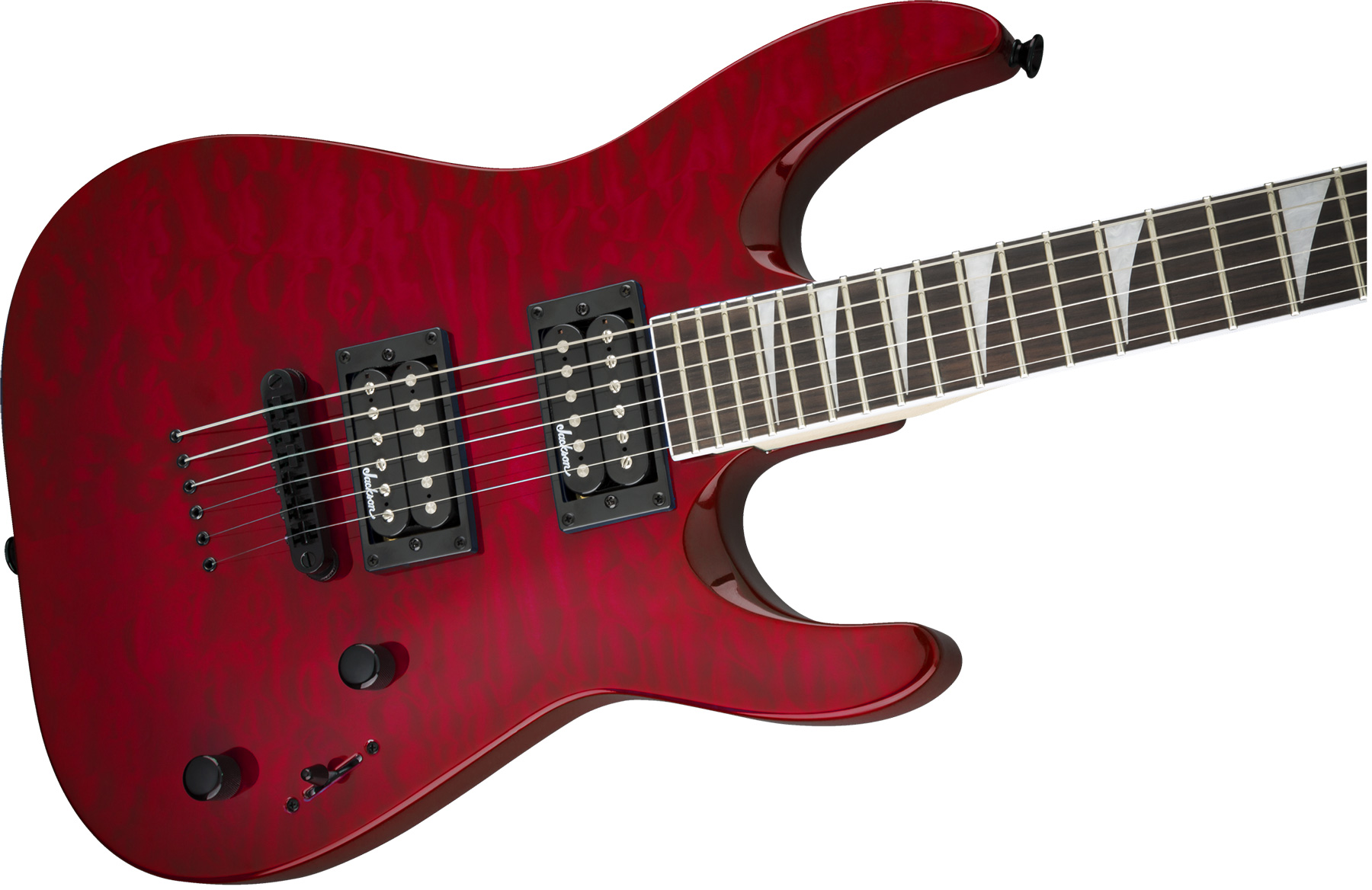 Jackson Dinky Arch Top Js32tq Dka  Hh Ht Ama - Transparent Red - Metal electric guitar - Variation 2