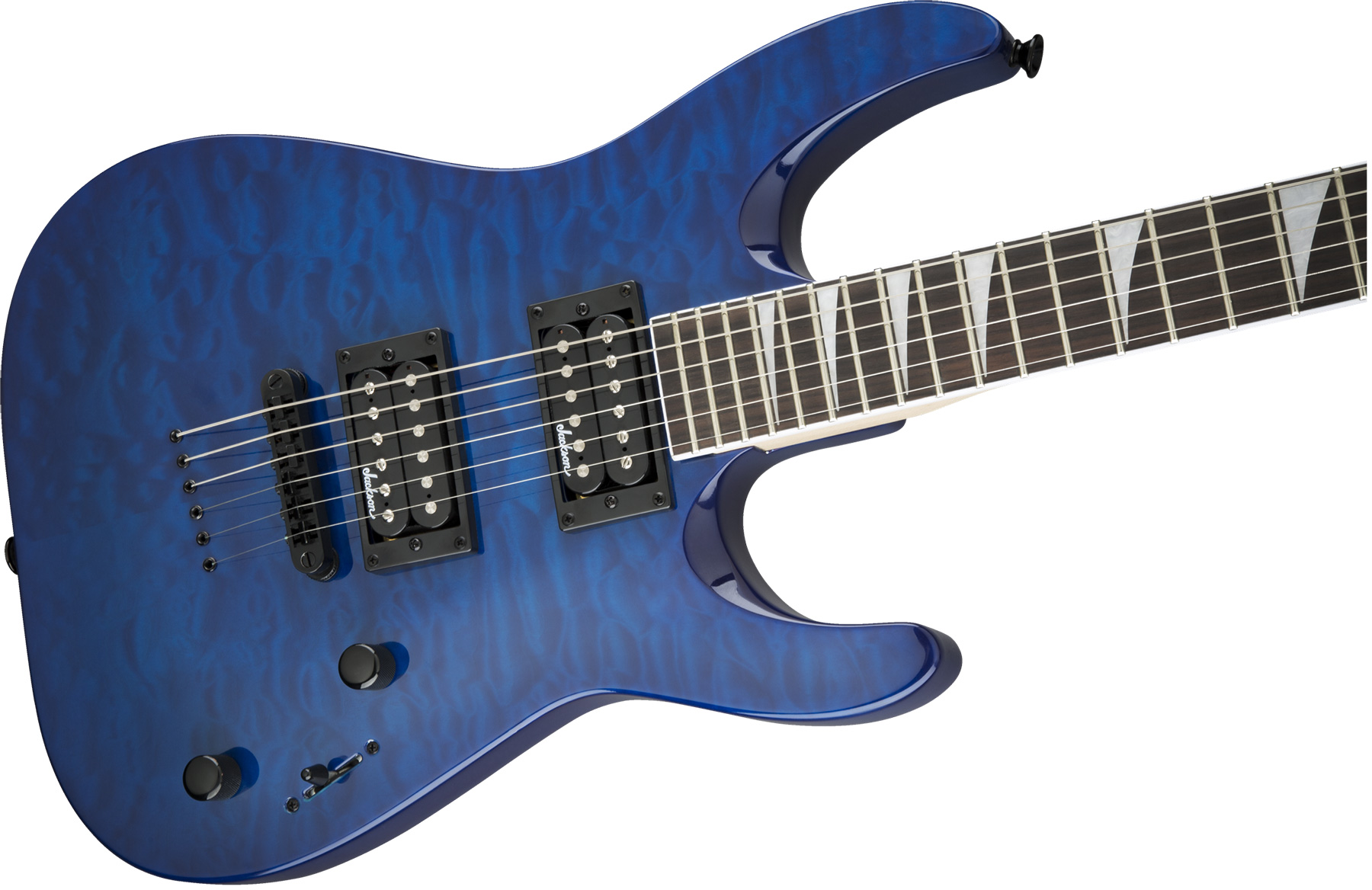 Jackson Dinky Arch Top Js32tq Dka  Hh Ht Ama - Transparent Blue - Metal electric guitar - Variation 2