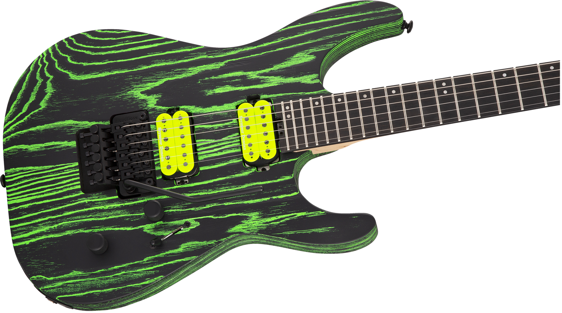 Jackson Dinky Dk2 Ash Pro 2h Seymour Duncan Fr Eb - Green Glow - Metal electric guitar - Variation 2