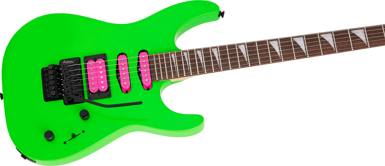 Jackson Dinky Dk3xr Hss Fr Lau - Neon Green - Str shape electric guitar - Variation 2
