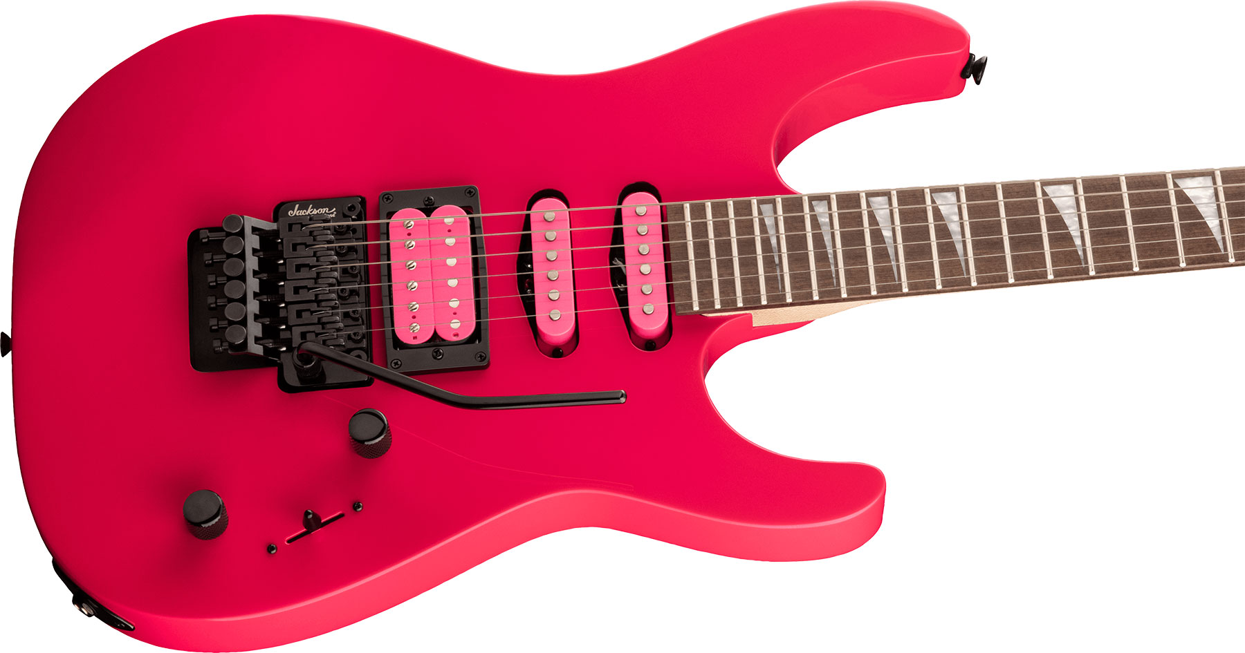 Jackson Dinky Dk3xr Hss Fr Lau - Neon Pink - Str shape electric guitar - Variation 2