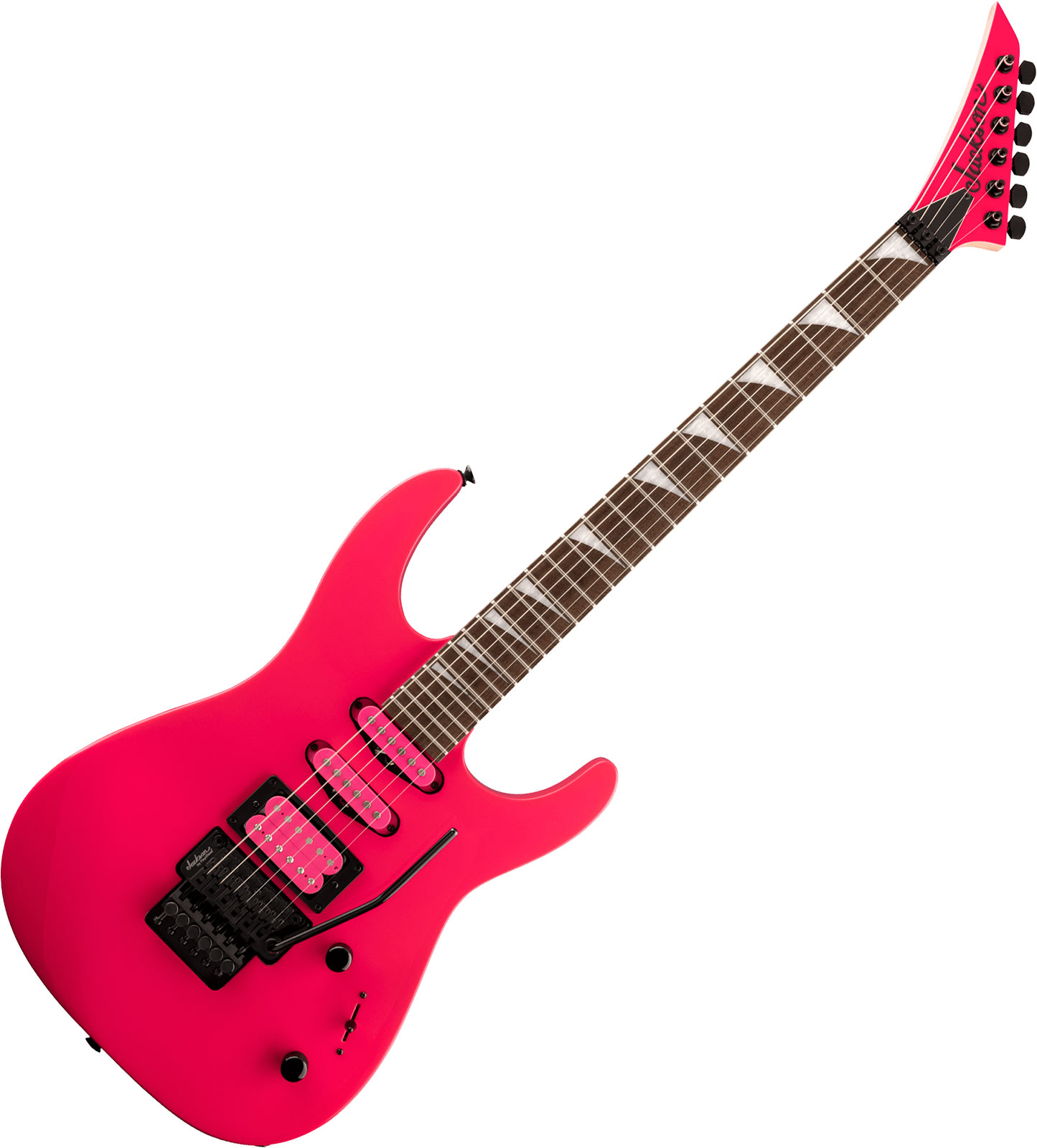 Jackson Dinky Dk3xr Hss Fr Lau - Neon Pink - Str shape electric guitar - Variation 4