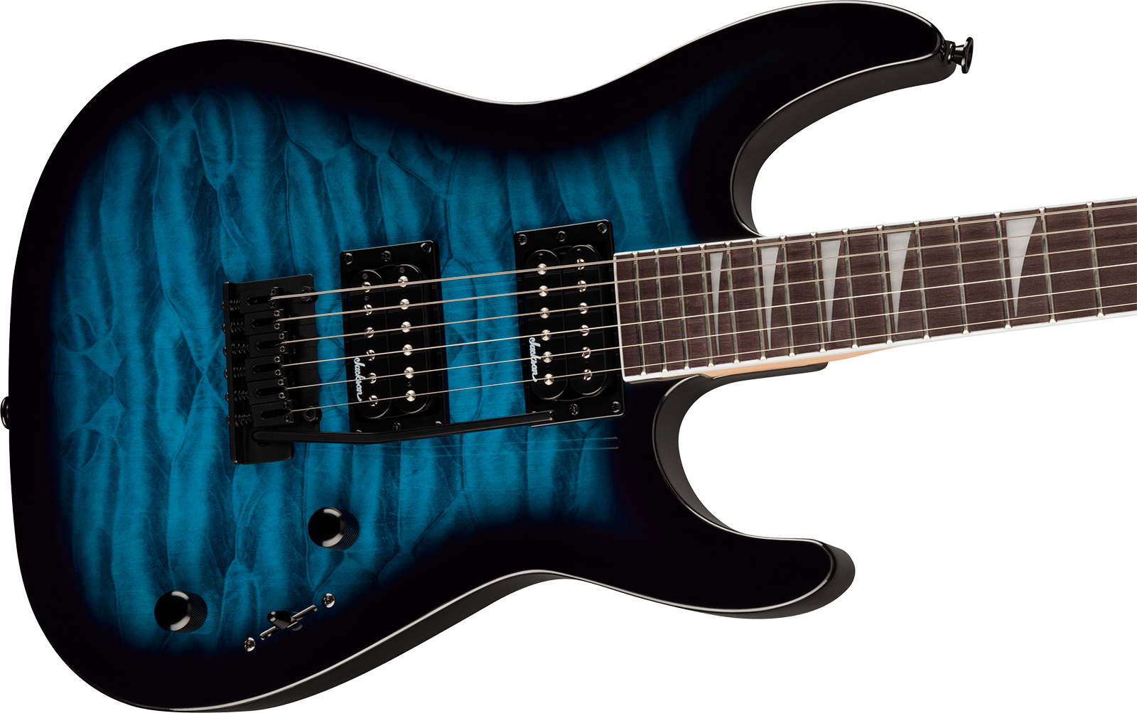Jackson Dinky Js20 Dkq 2pt 2h Trem Ama - Transparent Blue Burst - Str shape electric guitar - Variation 2
