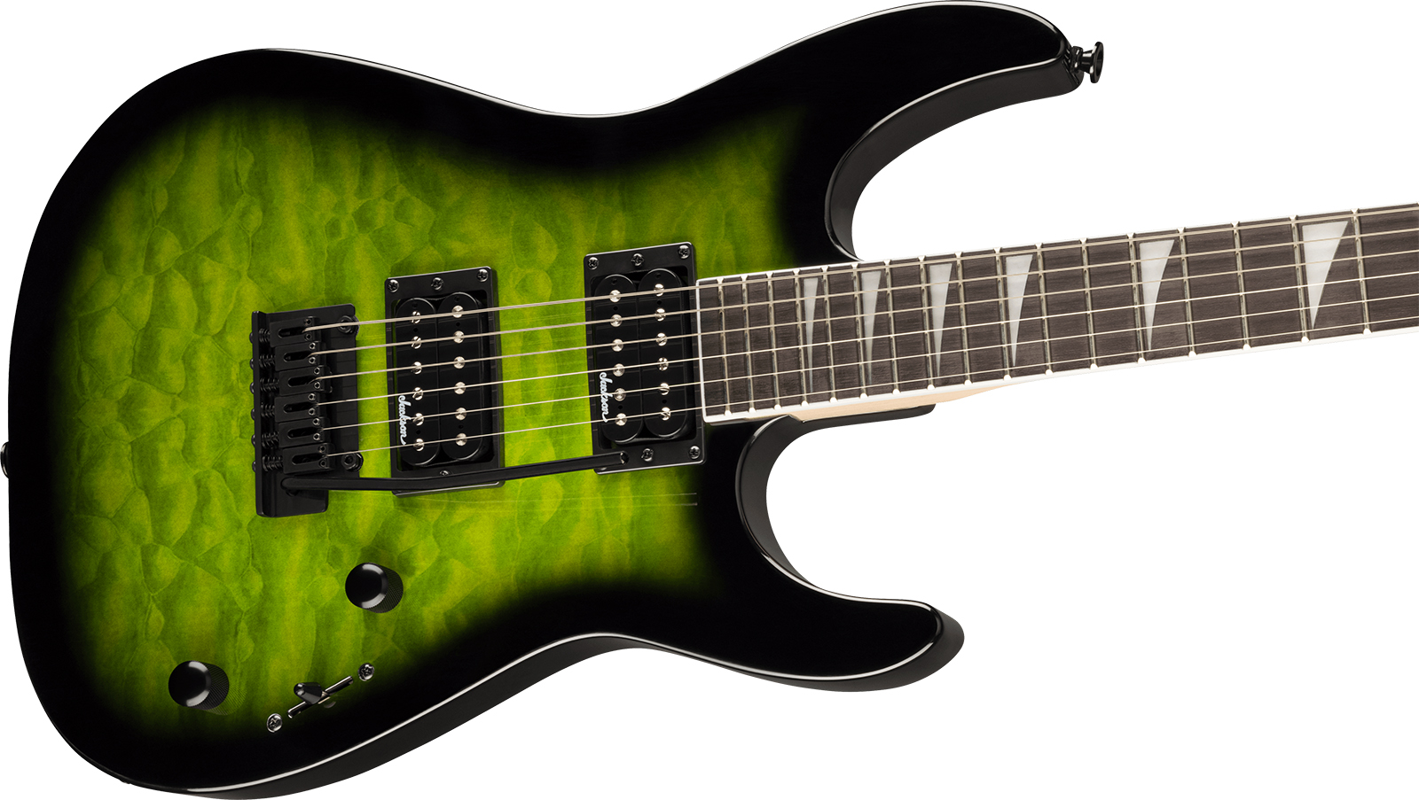 Jackson Dinky Js20 Dkq 2pt 2h Trem Ama - Transparent Green Burst - Str shape electric guitar - Variation 2
