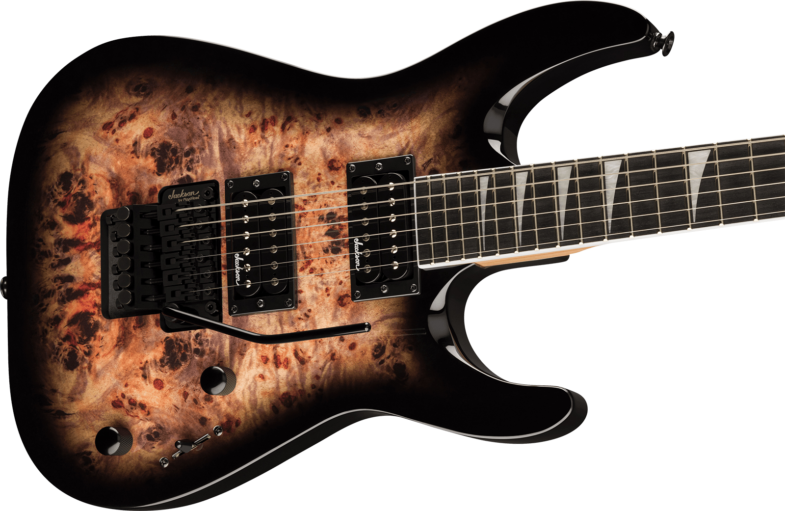 Jackson Dinky Js32 Dkap 2h Fr Ama - Transparent Black Burst - Str shape electric guitar - Variation 2
