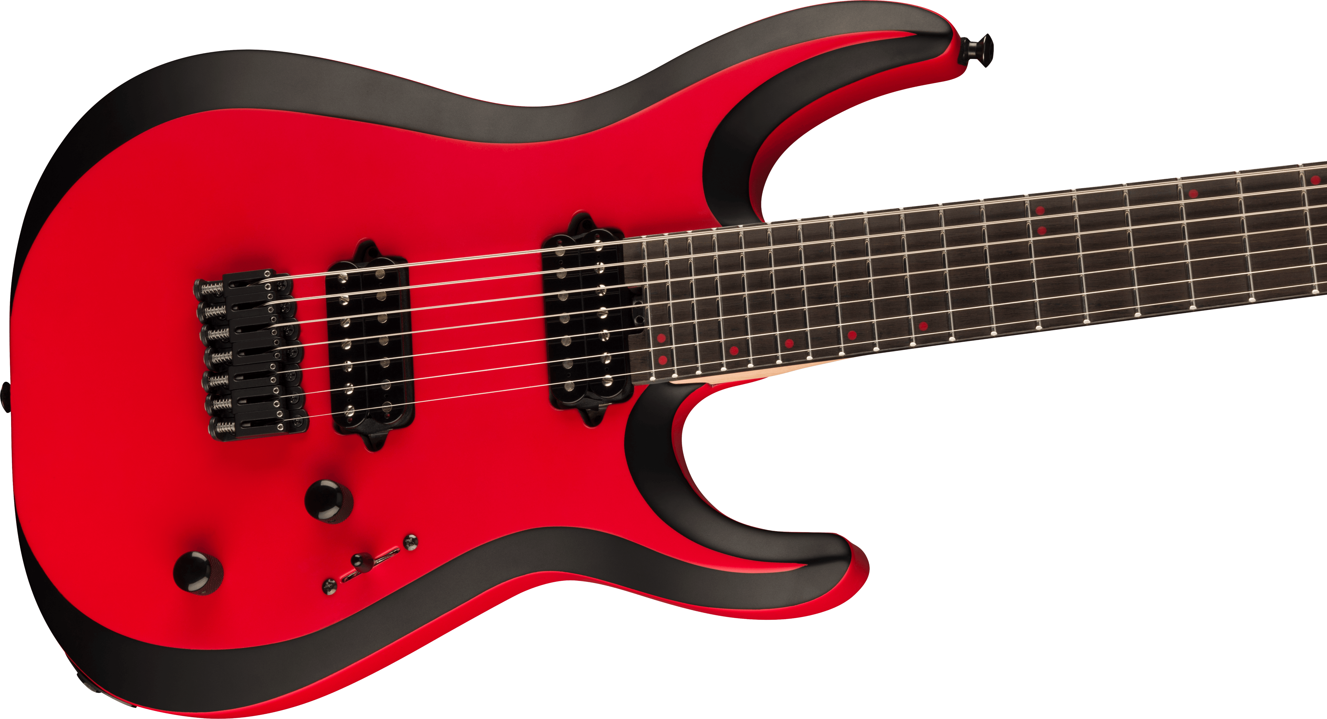 Jackson Dinky Mdk Ht7 Pro Plus 2h Bare Knuckle Eb - Satin Red W/black Bevels - 7 string electric guitar - Variation 3