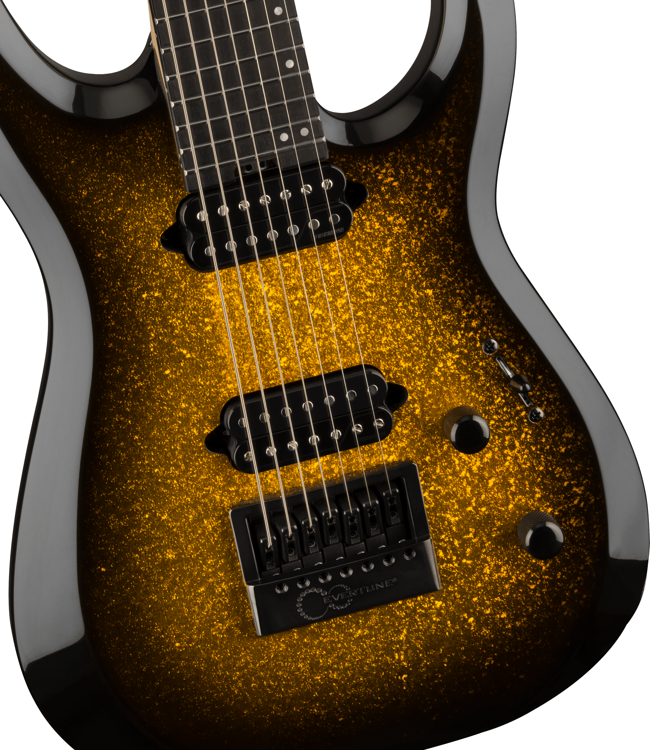 Jackson Dinky Dk Modern Evtn7 Pro Plus Evertune 2h Fishman Eb - Gold Sparkle - 7 string electric guitar - Variation 2