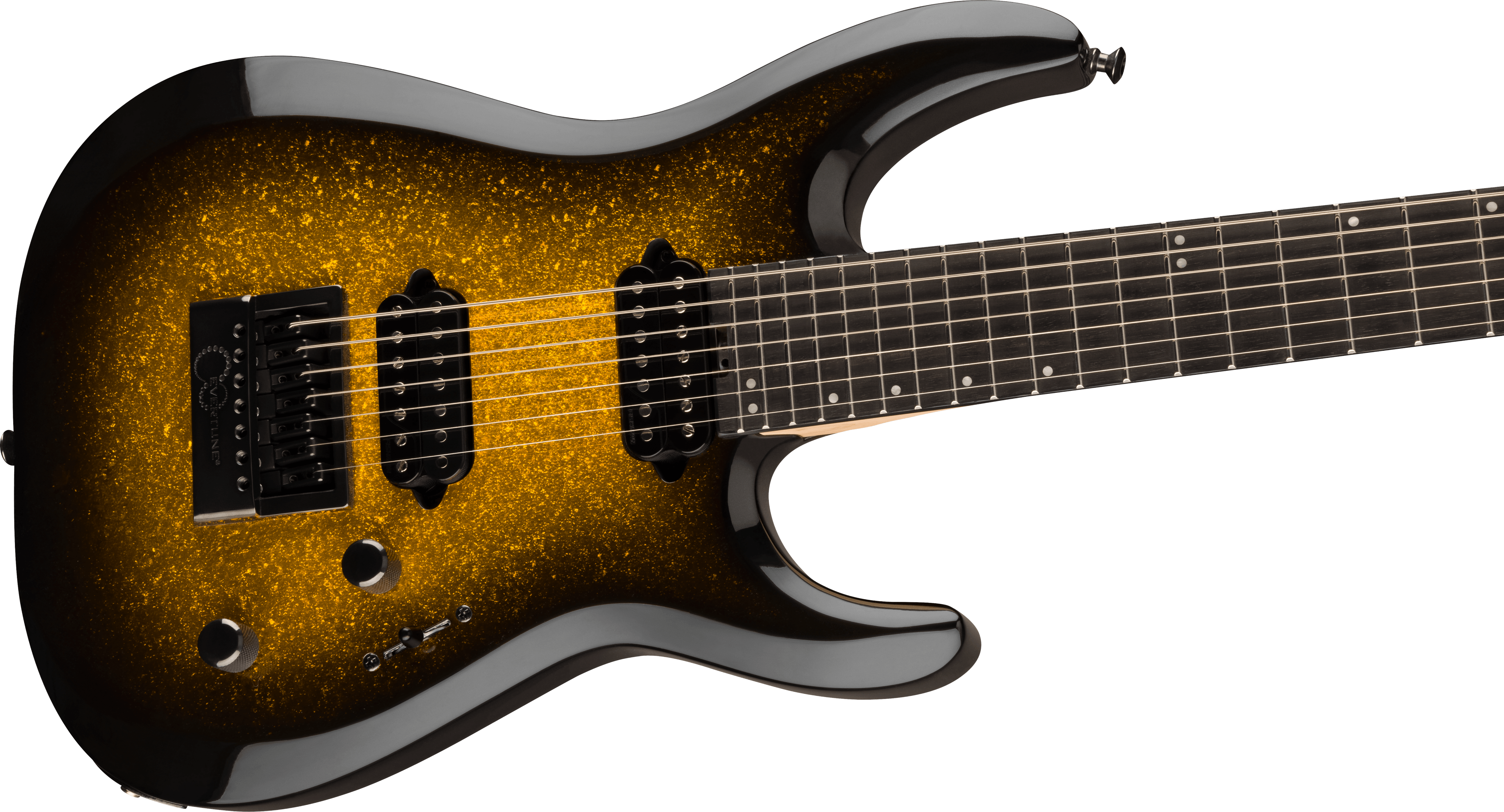 Jackson Dinky Dk Modern Evtn7 Pro Plus Evertune 2h Fishman Eb - Gold Sparkle - 7 string electric guitar - Variation 3