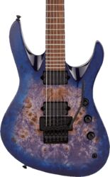 Str shape electric guitar Jackson Chris Broderick Pro Soloist FR - Trans blue poplar