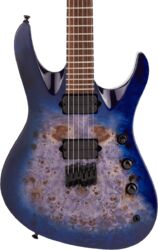 Str shape electric guitar Jackson Chris Broderick Pro Soloist HT - Trans blue poplar