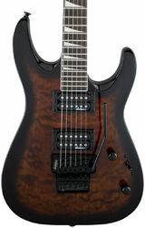 Double cut electric guitar Jackson Dinky Arch Top JS32Q DKA - Dark sunburst