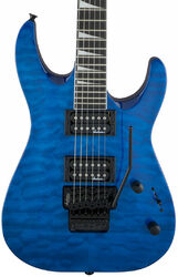 Double cut electric guitar Jackson Dinky Arch Top JS32Q DKA - Trans blue