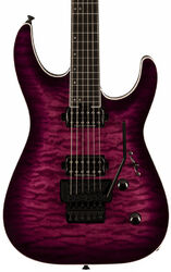 Str shape electric guitar Jackson Pro Plus Dinky DKAQ - Transparent purple burst