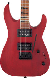 Str shape electric guitar Jackson Dinky Arch Top JS24 DKAM - Red stain