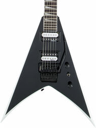 Metal electric guitar Jackson King V JS32 - Black white bevels