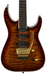 Str shape electric guitar Jackson Pro Plus Soloist SLA3Q - Amber tiger eye