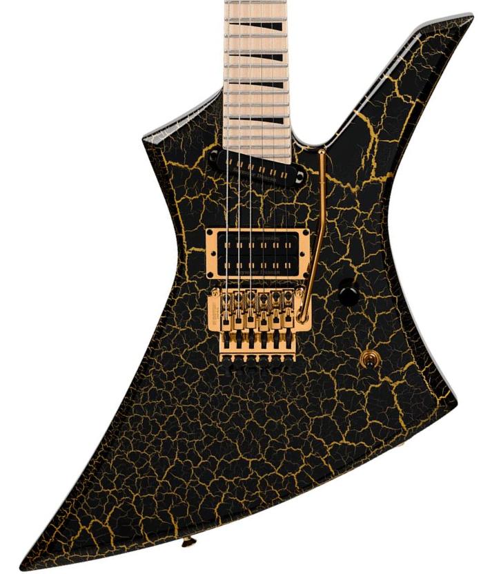 Metal electric guitar Jackson Brandon Ellis Pro Plus Kelly KE27 - Gold crackle