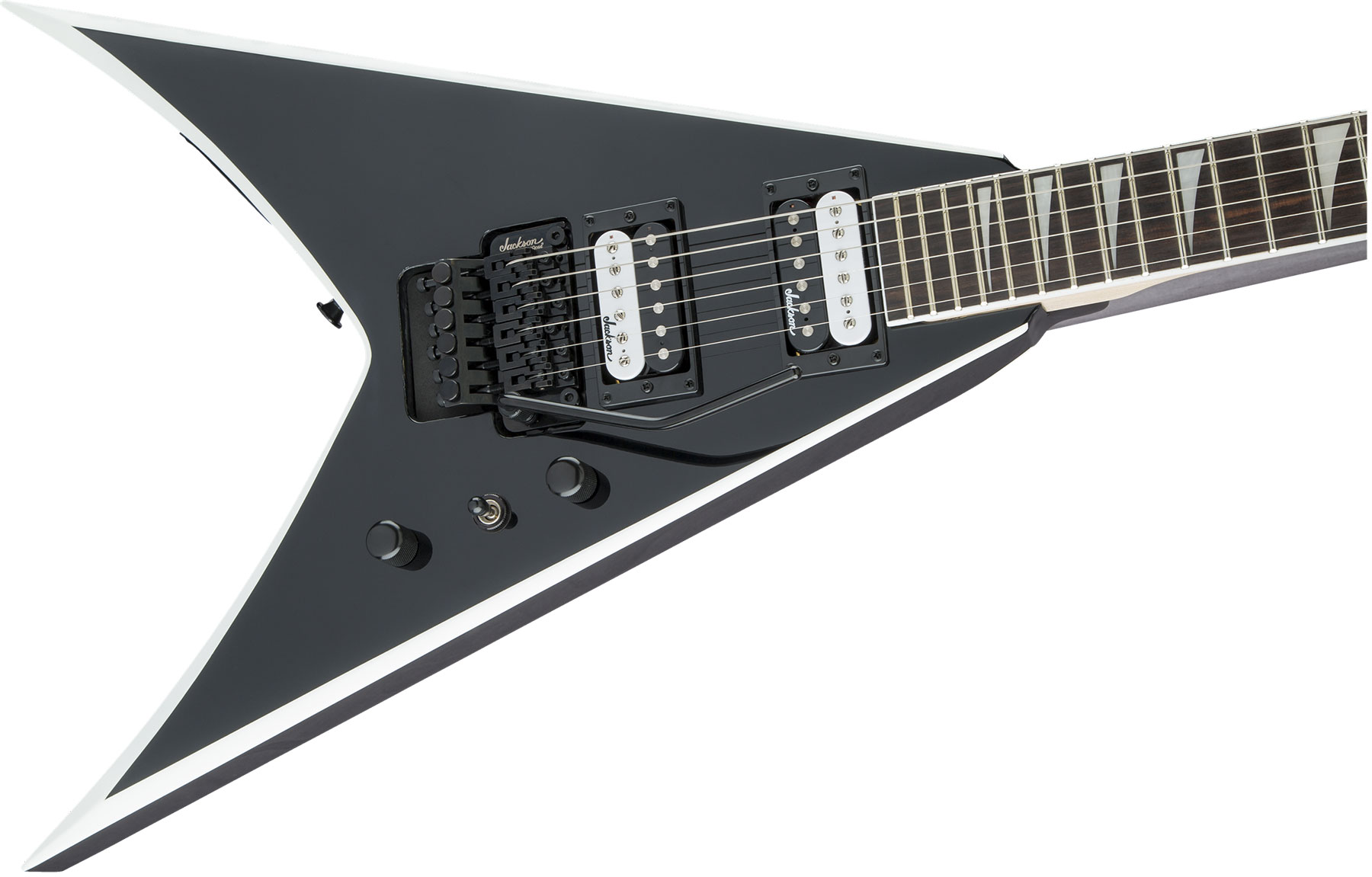 Jackson King V Js32 2h Fr Ama - Black White Bevels - Metal electric guitar - Variation 2