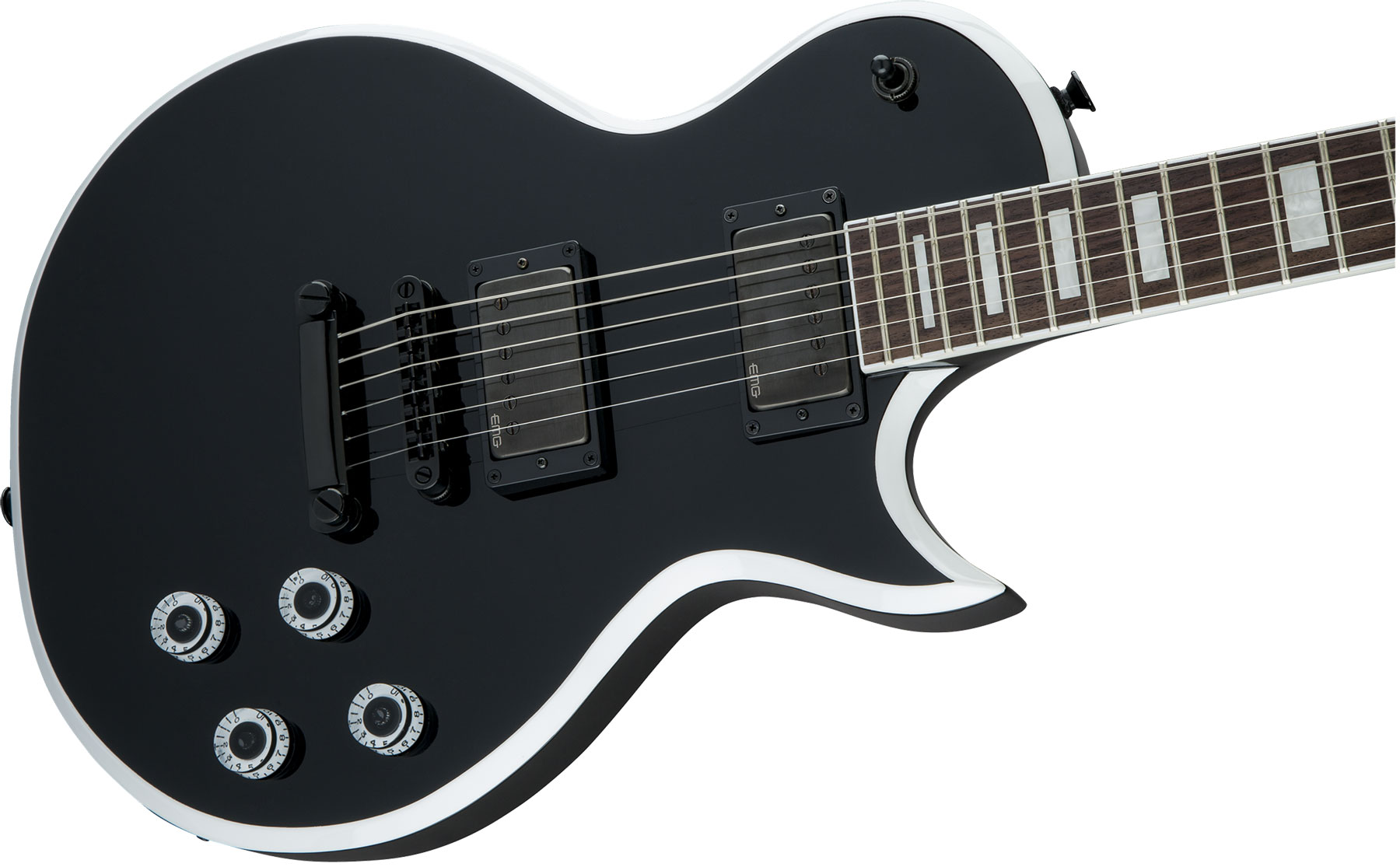 Jackson Marty Friedman Mf1 X-series Signature 2h Emg Ht Lau - Black With White Bevels - Single cut electric guitar - Variation 2