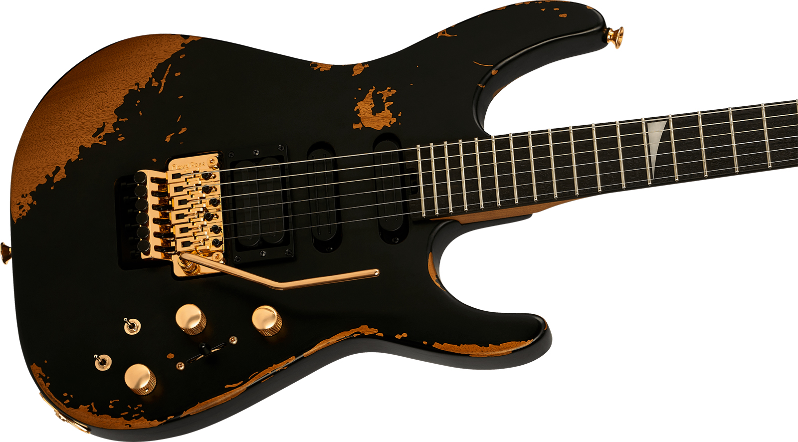 Jackson Phil Collen Pc1e Pro Mex Signature Hsh Fr Eb - Worn Black - Signature electric guitar - Variation 2