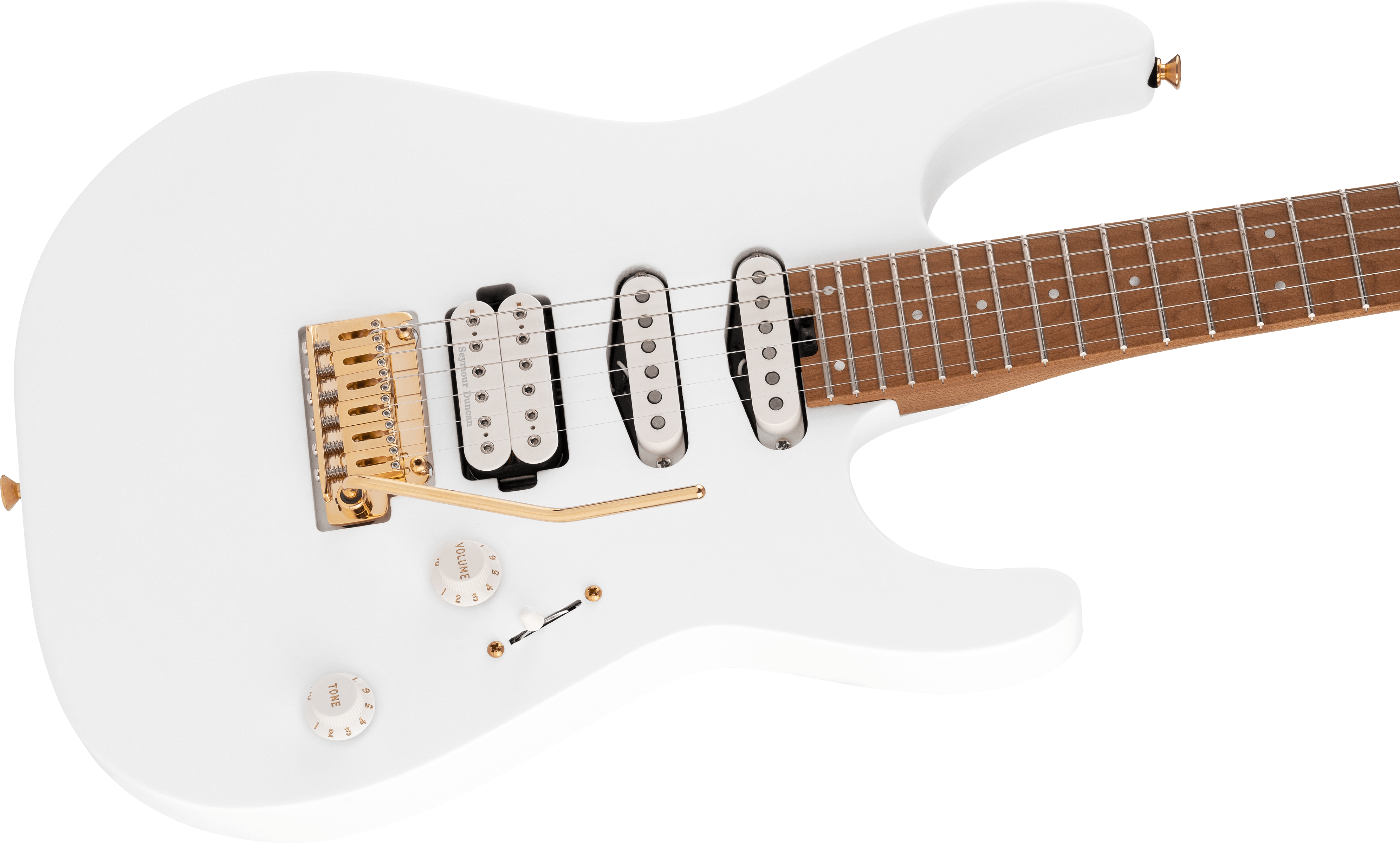 Charvel Dinky Dk24 Hss 2pt Cm Pro-mod Seymour Duncan Trem Mn - Snow White - Str shape electric guitar - Variation 2