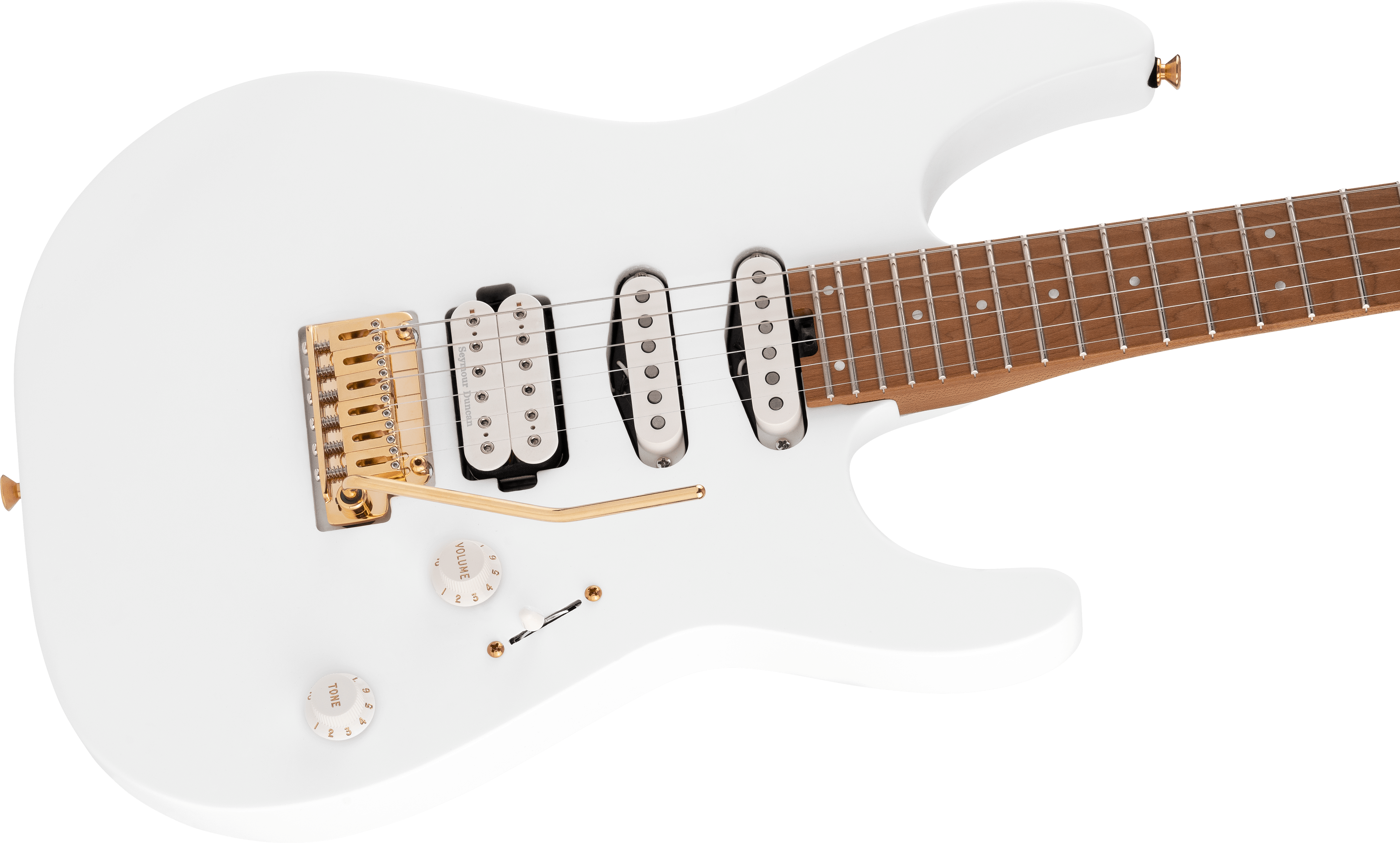 Charvel Pro-Mod DK24 HSS 2PT CM - snow white Str shape electric guitar Charvel Pro-Mod DK24 HSS 2PT CM - snow white Str shape electric guitar