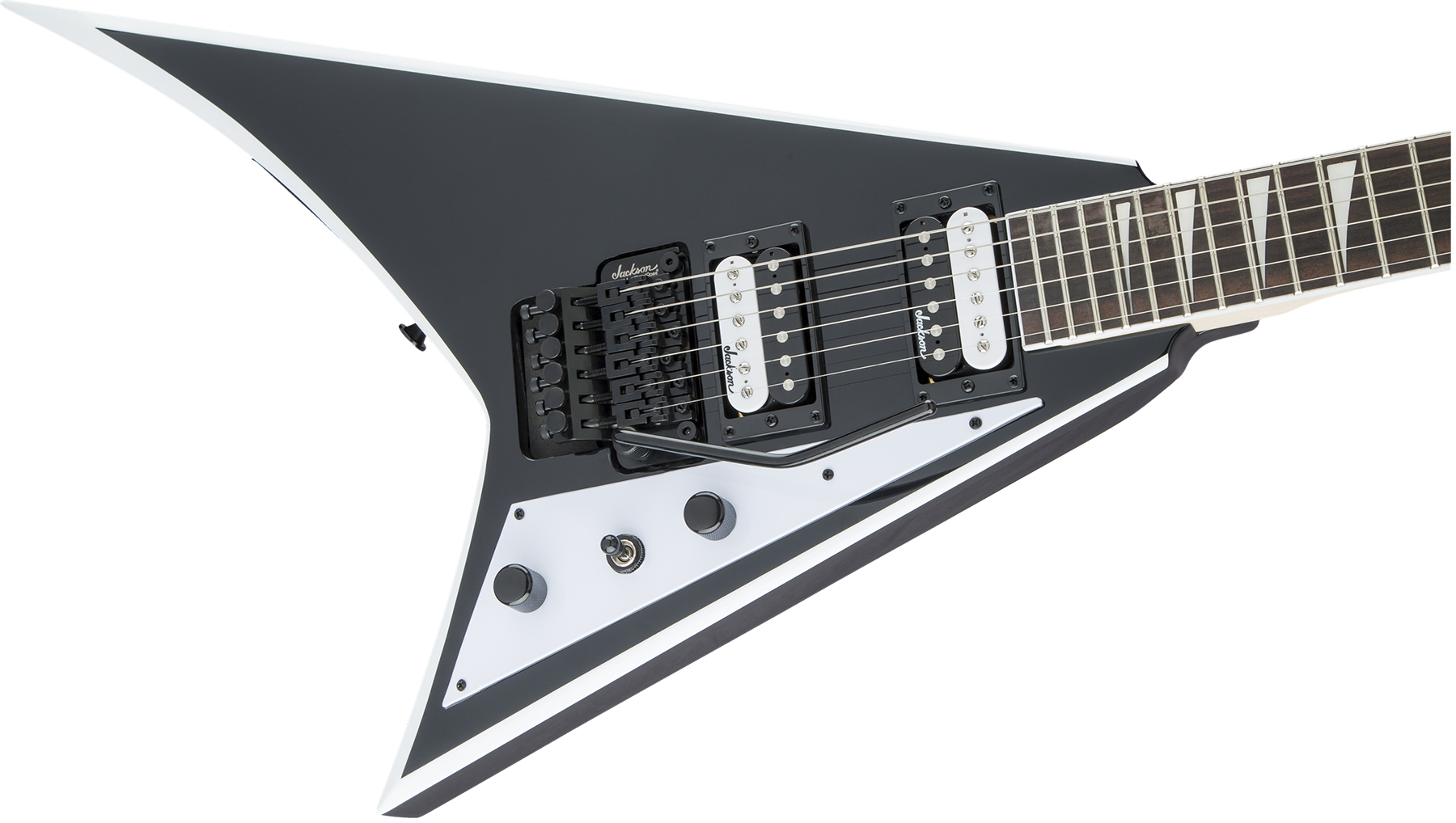 Jackson Randy Rhoads Js32 2h Fr Ama - Black With White Bevels - Metal electric guitar - Variation 2