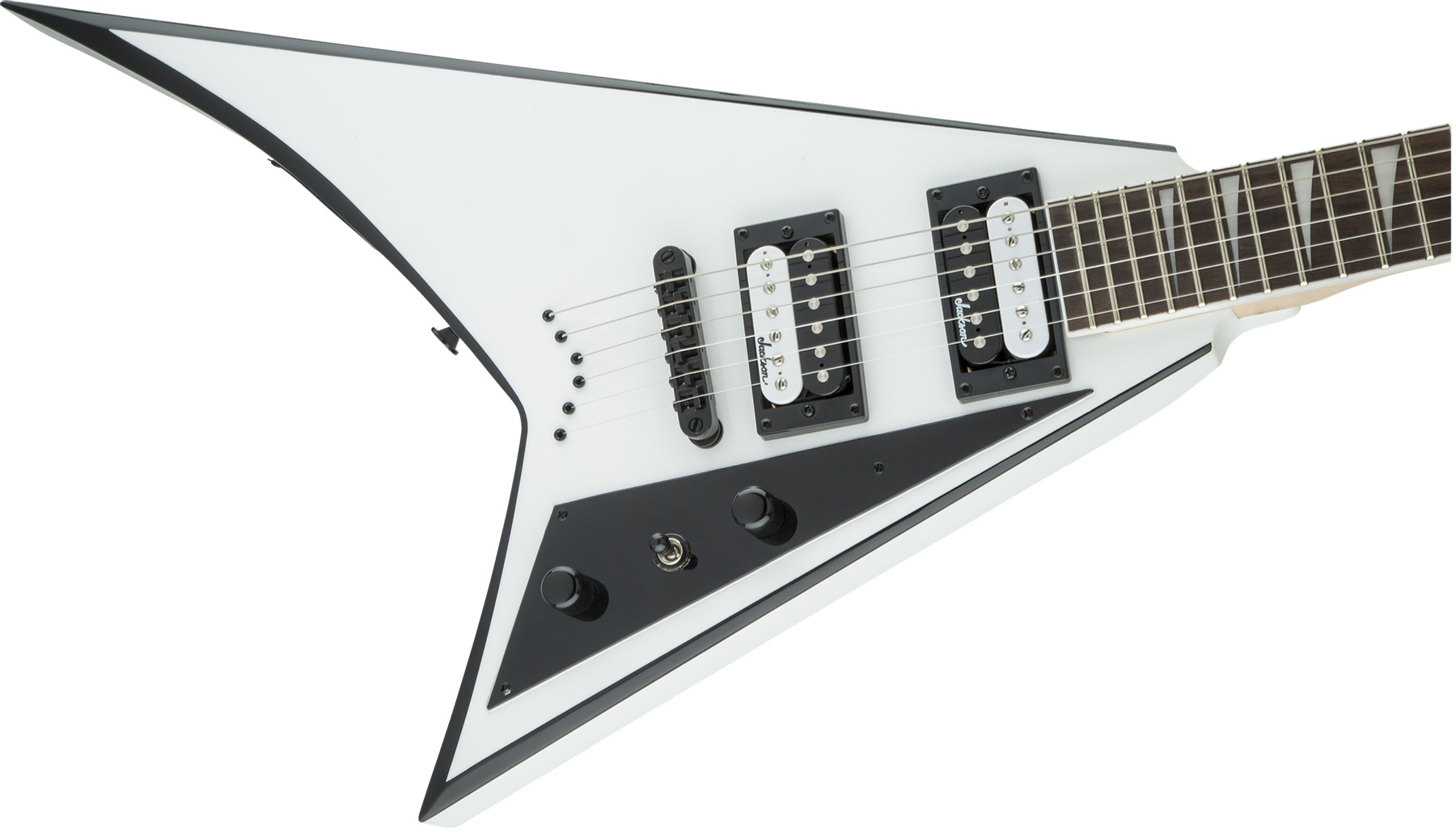 Jackson Randy Rhoads Js32t 2h Ht Ama - White With Black Bevels - Metal electric guitar - Variation 2