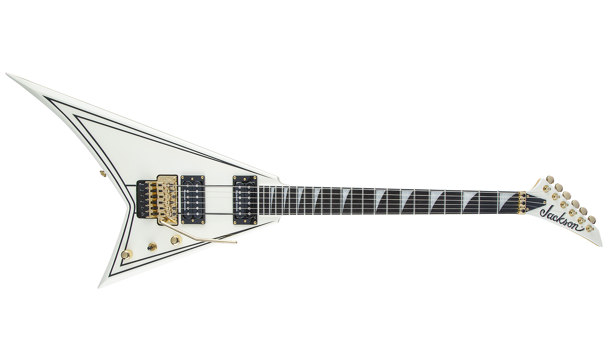 Jackson Rhoads Rr3 Pro 2h Seymour Duncan Fr Eb - Ivory With Black Pinstripes - Metal electric guitar - Variation 1